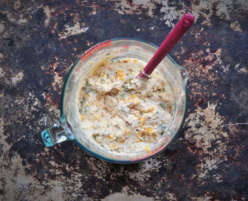 Corn and Basil Muffins Batter