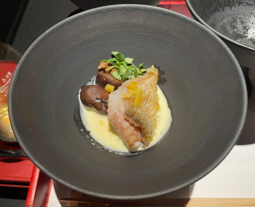 Piece of fish with crispy skin