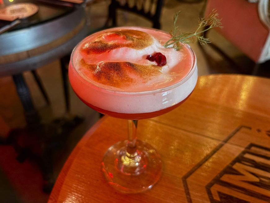 Cocktail topped with foam