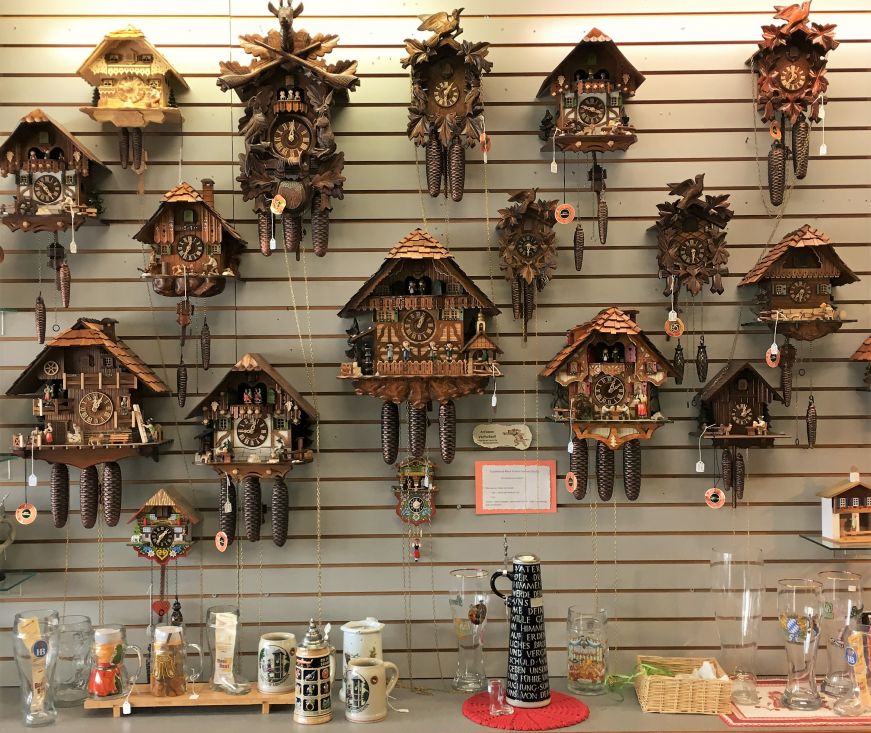 Cuckoo clocks at the Guten Tag Haus, New Ulm