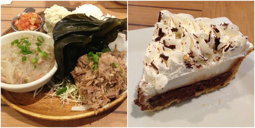 Hawaiian Plate and Chocolate Haupia Pie, Da Kitchen