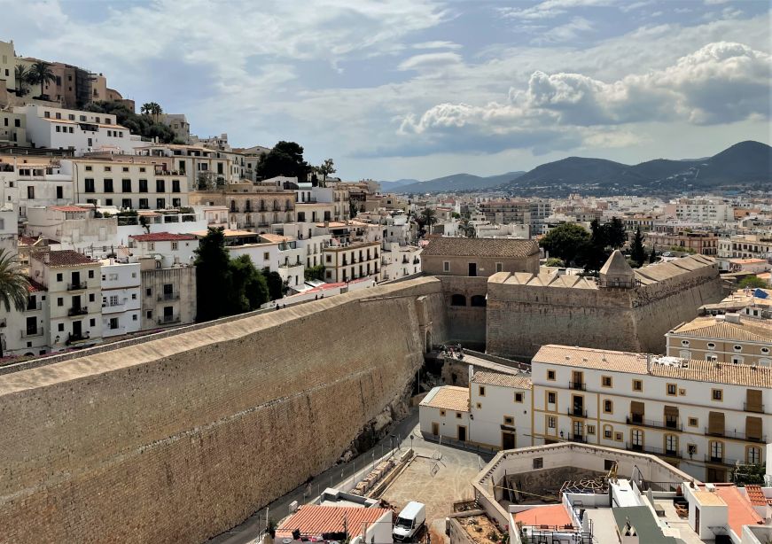 Dalt Vila, Ibiza Thick medieval city wall with a drawbridge