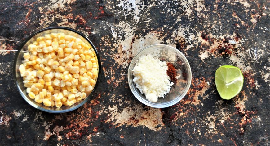 Ingredients for Elote-inspired Microwaved Corn