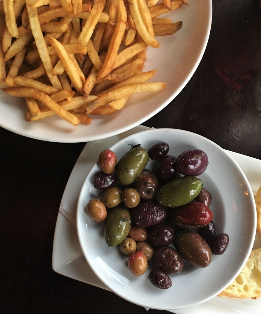 Pommes frites and olives, Barbette, Minneapolis