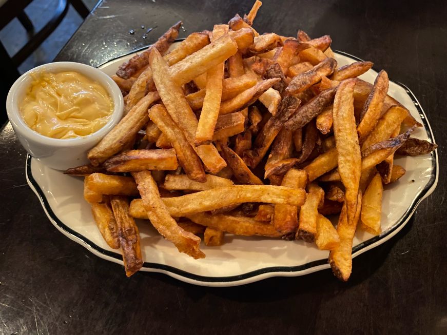 Large plate of fries
