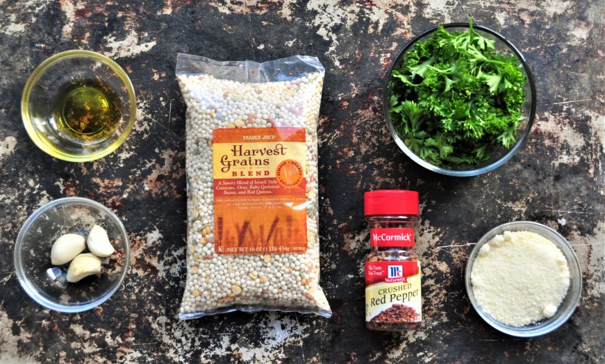 Ingredients for Garlic Parmesan Harvest Grains Blend