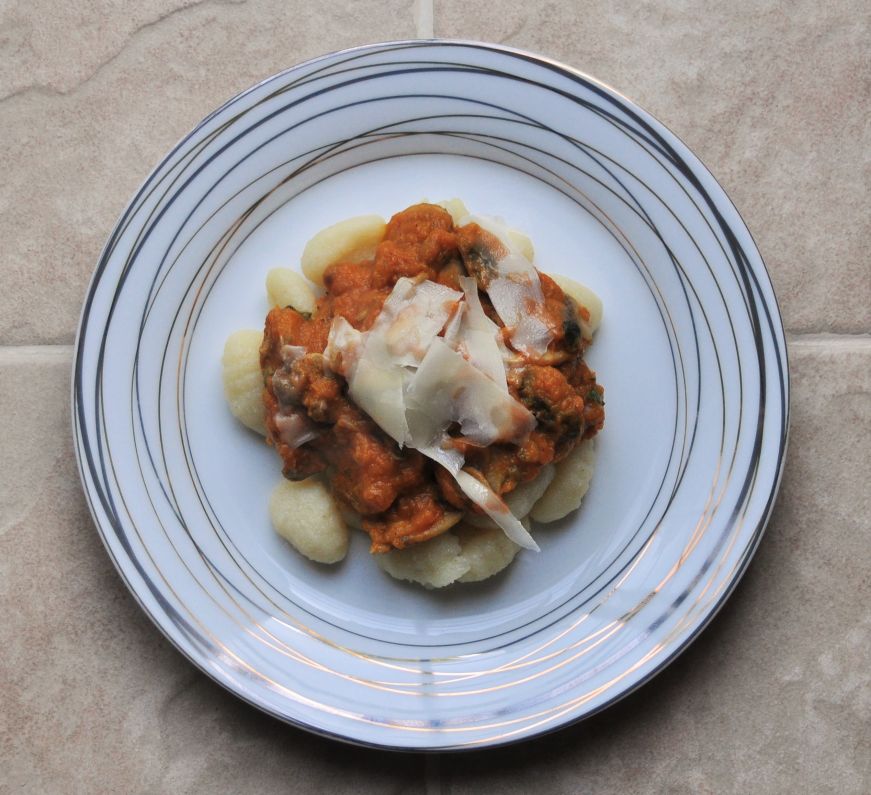 Gnocchi with Mushrooms and Pumpkin Sauce