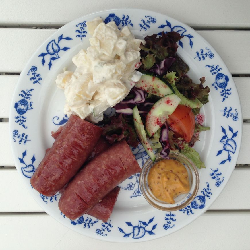 Goat sausage, Bakkastova Cafe, Flåm