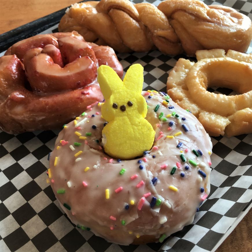 Tray of donuts from Hans' Bakery 