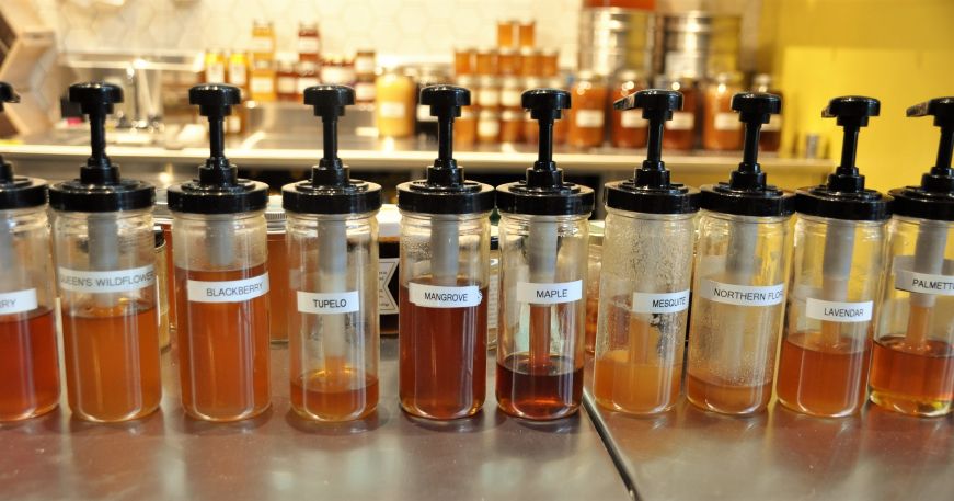 Honey samples at Worker B, Keg and Case, St. Paul