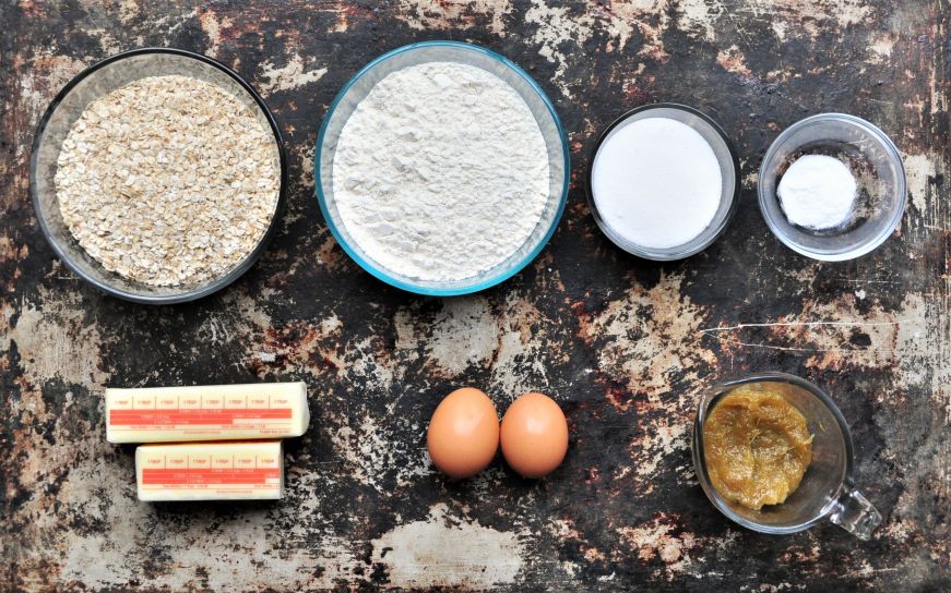 Icelandic Happy Marriage Cake ingredients on a baking sheet