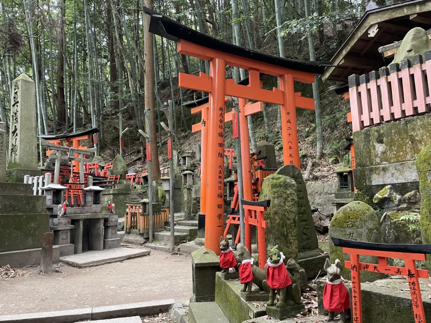 Fushimi Inari Shrine, Kyoto Red tori gates in a forest