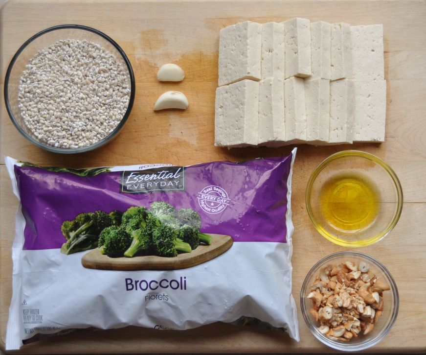 Barley Bowl with Roasted Broccoli and Tofu Ingredients