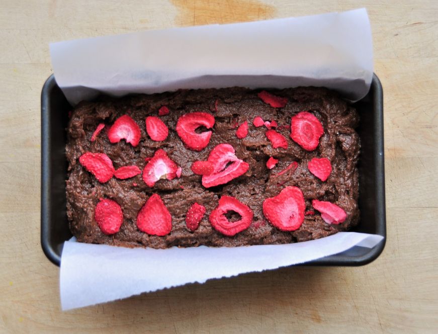 Chocolate Strawberry Bread before baking