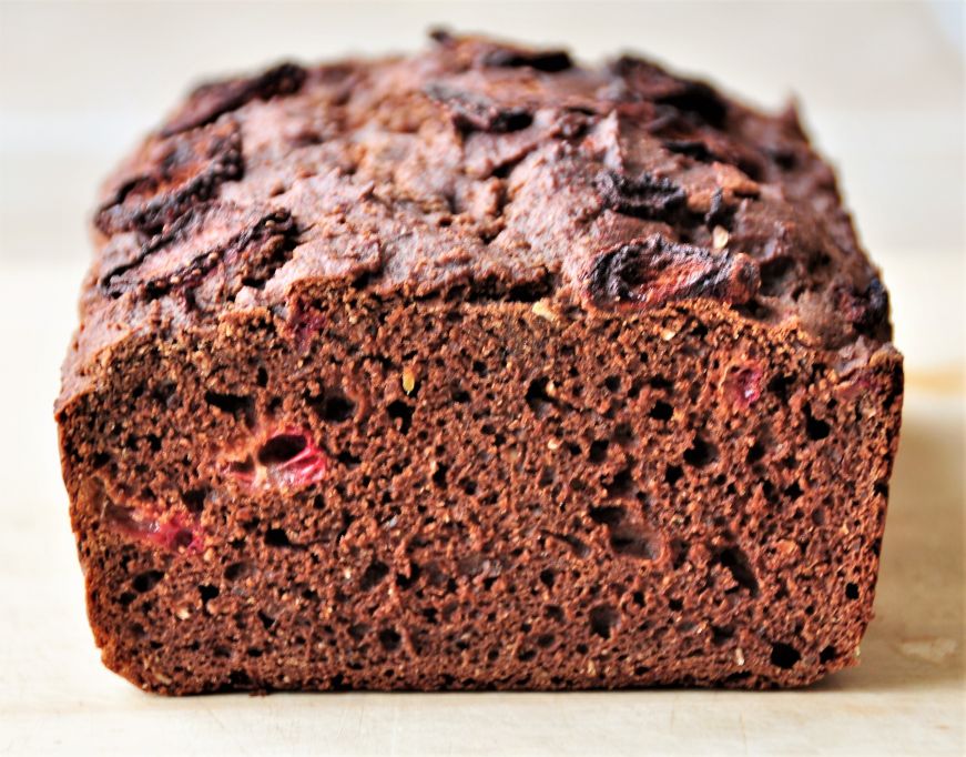 Chocolate Strawberry Bread cross section