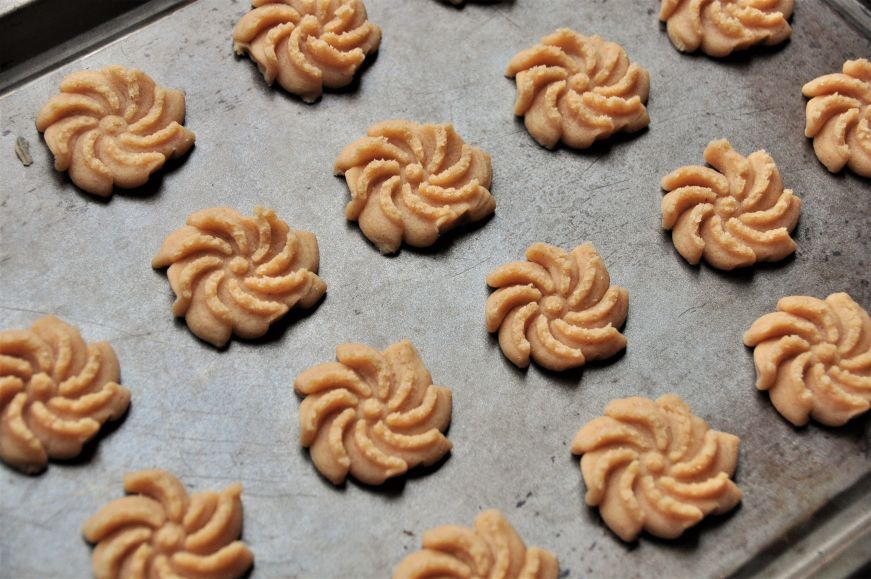 Cinnamon Orange Spritz Cookies Before Baking