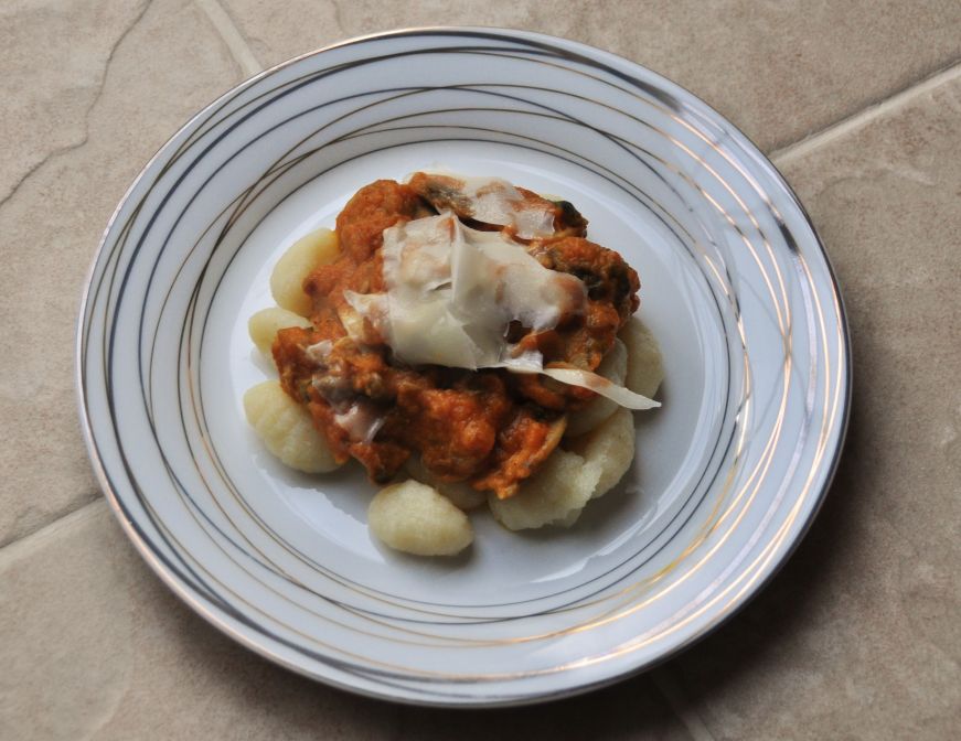 Gnocchi with Mushrooms and Pumpkin Sauce