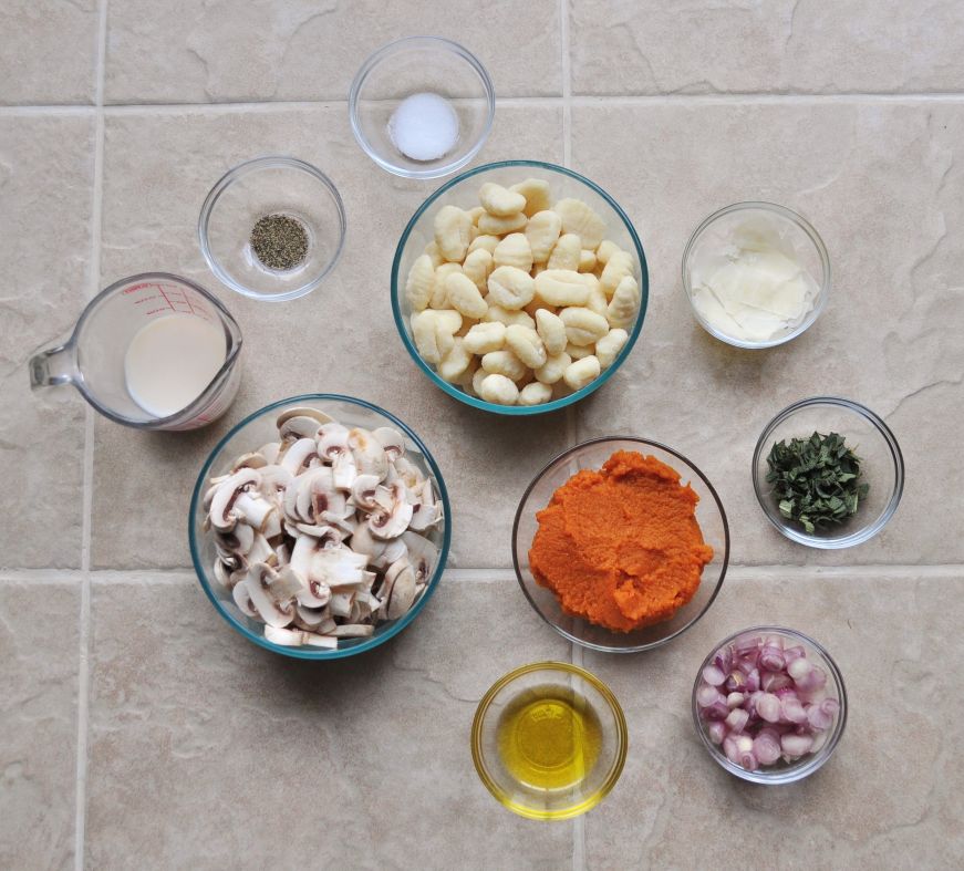 Gnocchi with Mushrooms and Pumpkin Sauce Ingredients