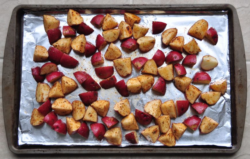 Mexican Roasted Potatoes Before Baking