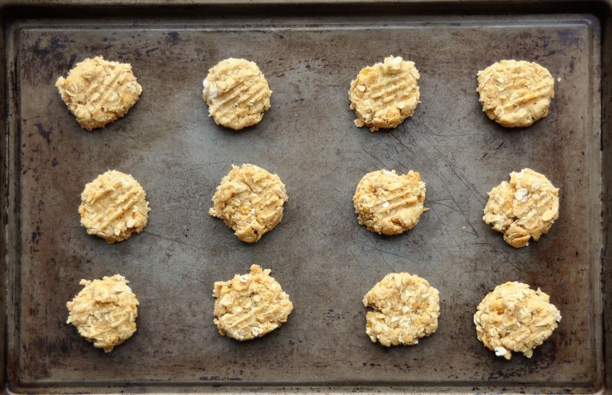 Oatmeal Cornflake Cookies Before Baking