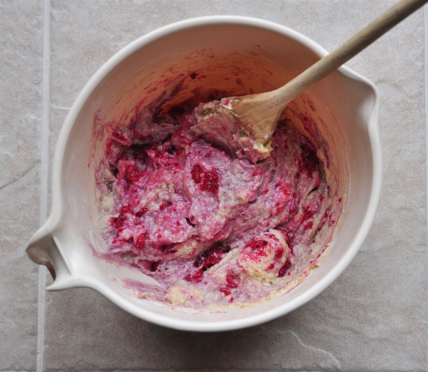 Raspberry Almond Muffin Batter