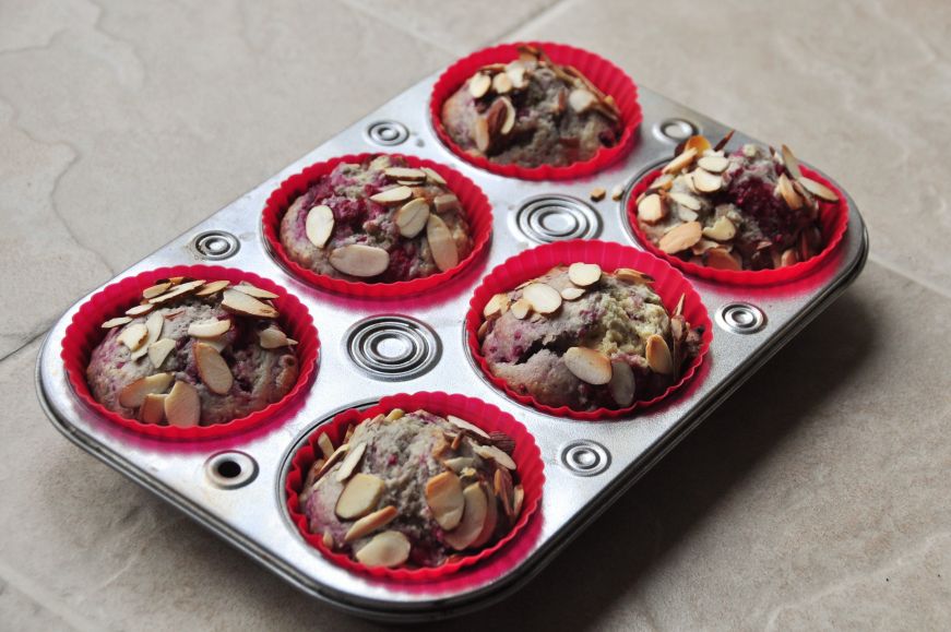 Raspberry Almond Muffins