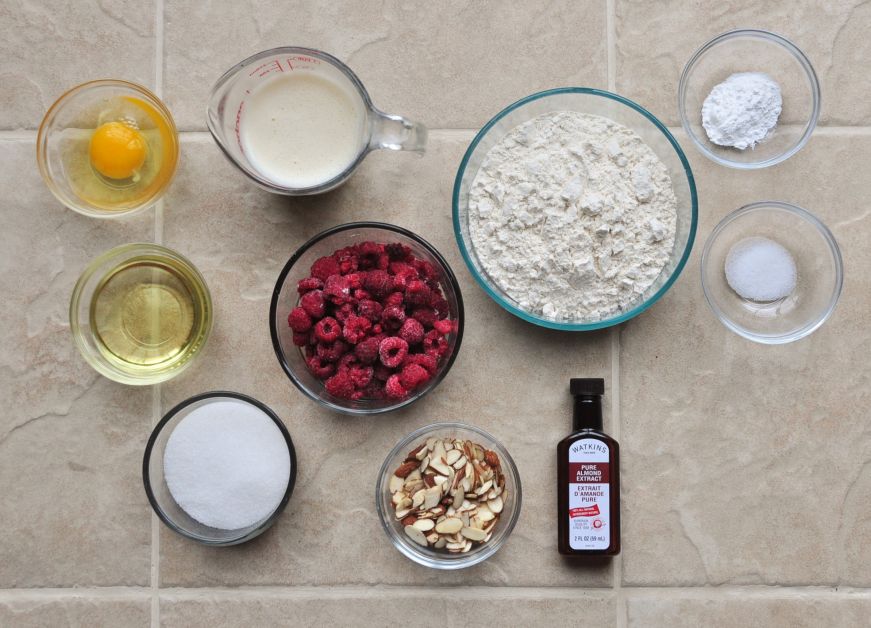 Raspberry Almond Muffins Ingredients