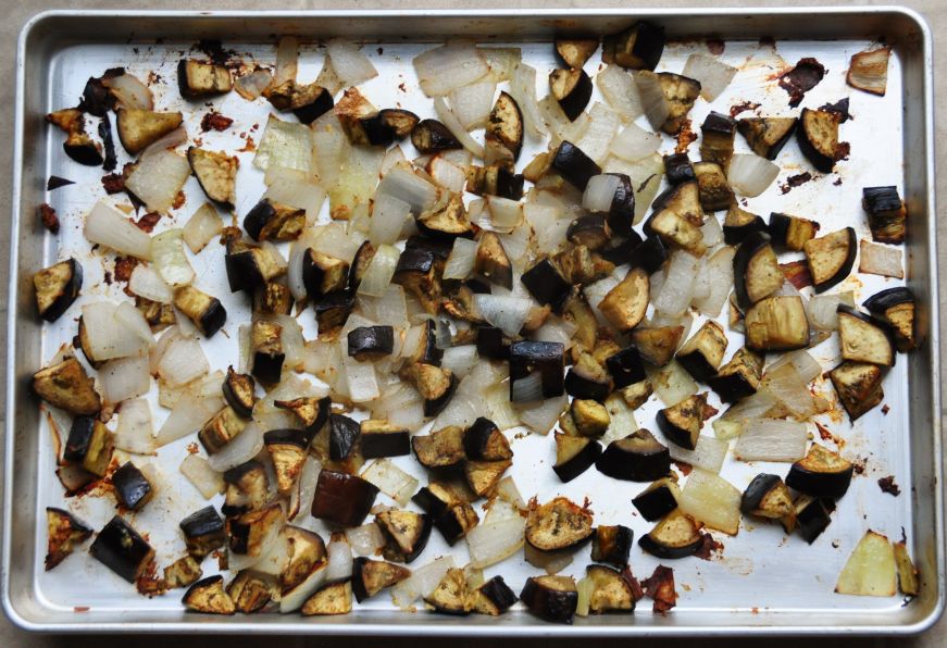 Roasted Eggplant  and Onions