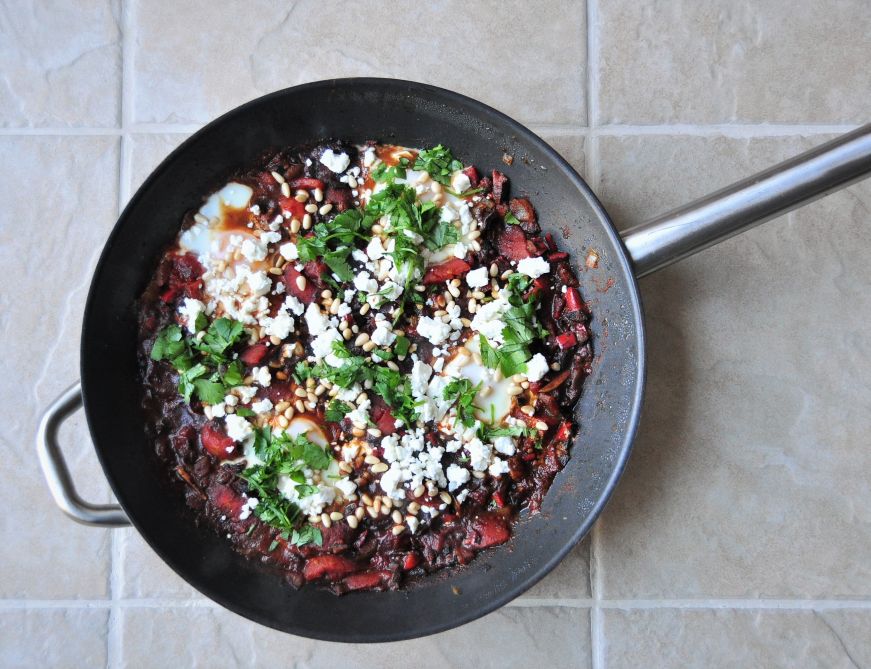 Shakshuka with Feta and Pine Nuts