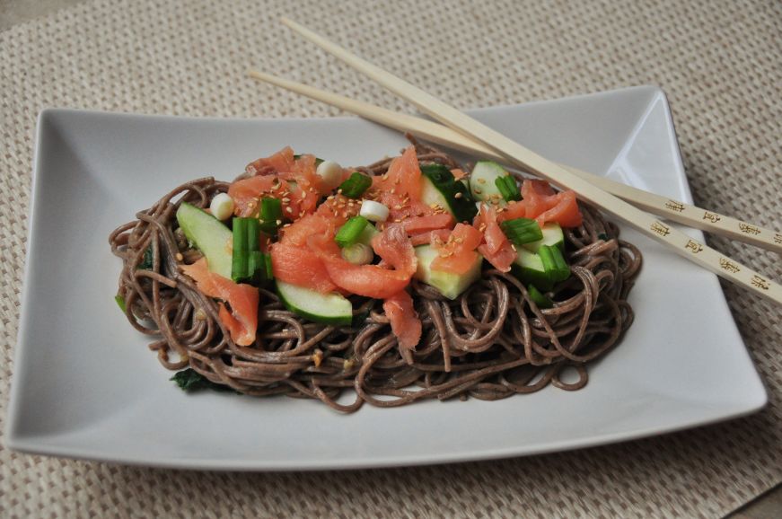 Smoked Salmon Soba Noodle Salad