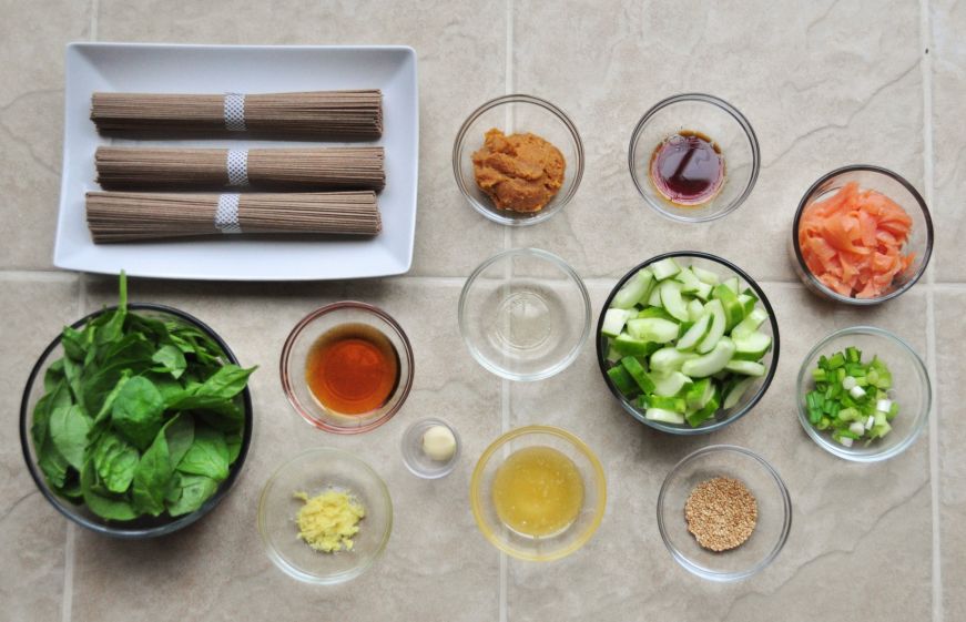 Smoked Salmon Soba Noodle Salad Ingredients