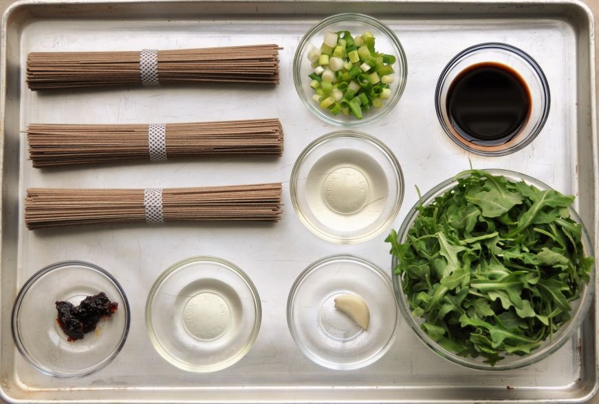 Soba Noodle and Arugula Salad Ingredients