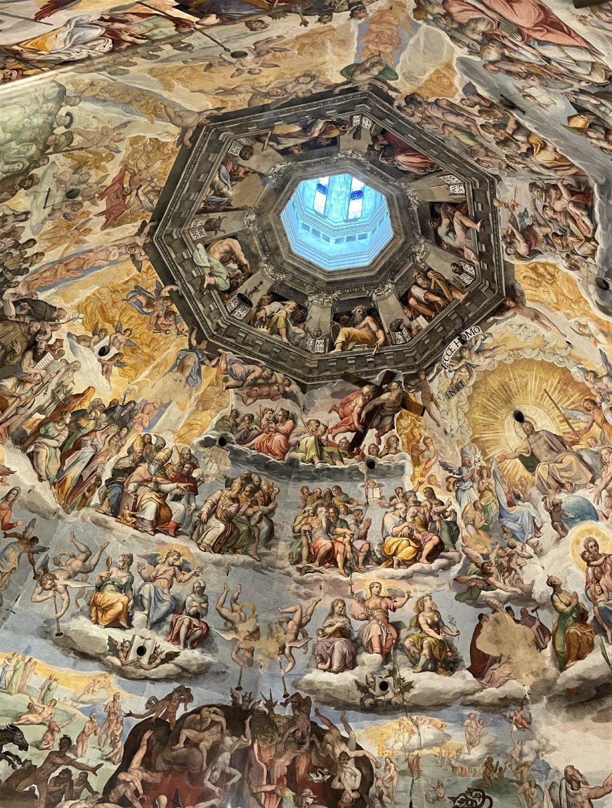 Interior of Santa Maria del Fiore dome Dome interior complete covered with religious frescos