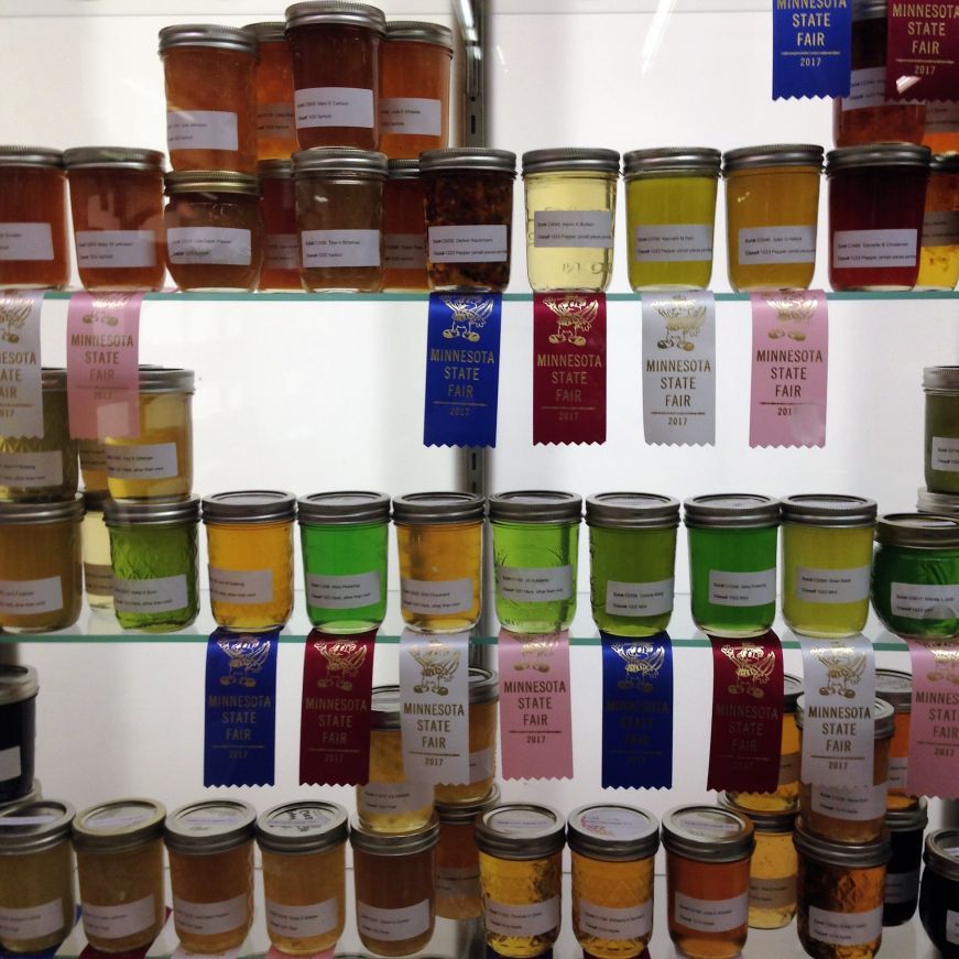 Prize winning jellies at the Minnesota State Fair