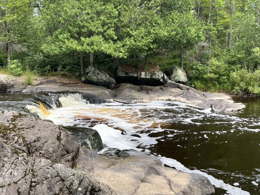 Little Bull Falls, Fence, Wisconsin Small waterfall on a river in a wooded area
