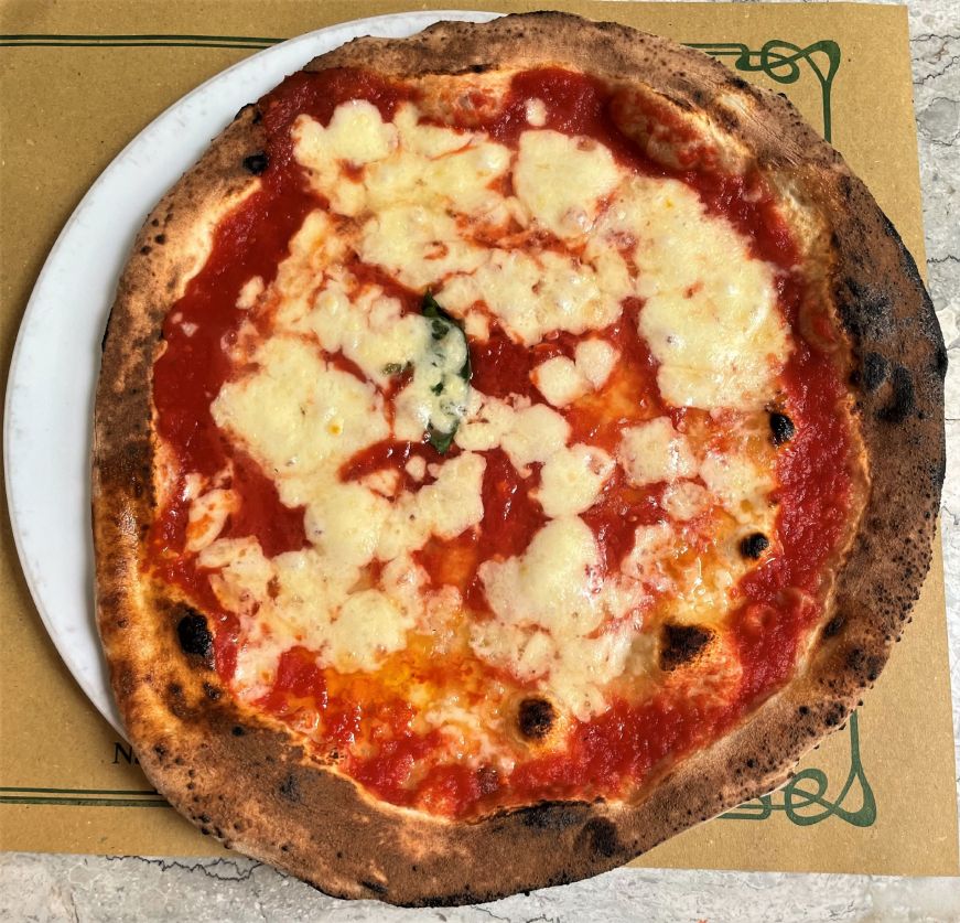 Margherita pizza, Pizzeria Trianon, Naples Top down view of a margherita pizza
