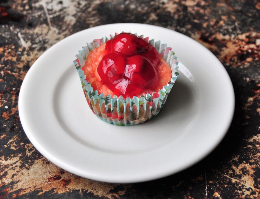 Mini Cherry Cheesecake on plate