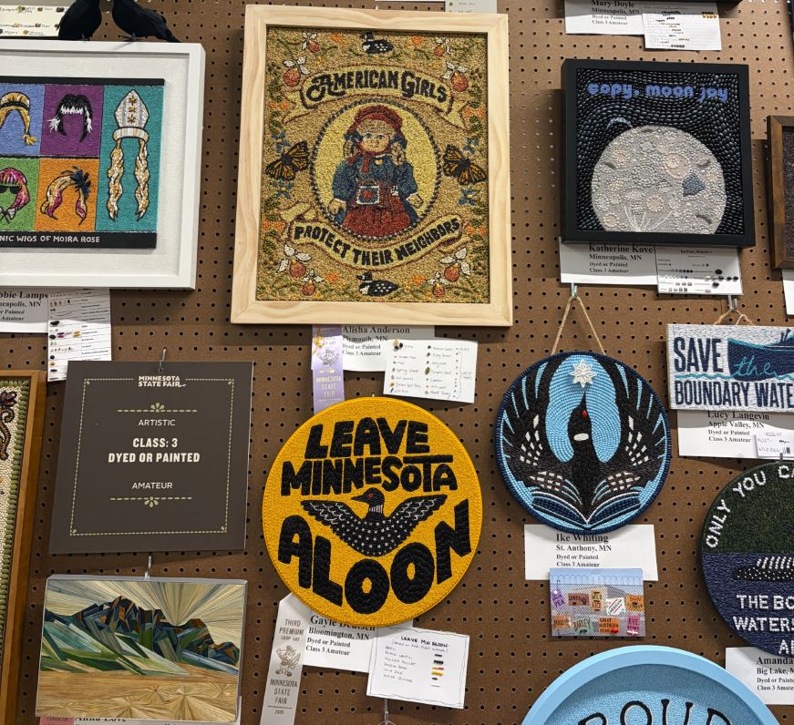 Crop art displayed on a wall 