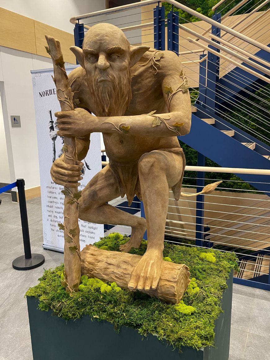 Norway House Larger-than-life statue of a crouching troll