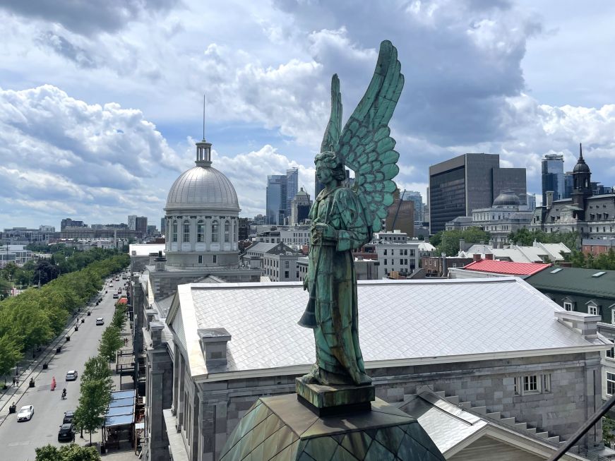 View from Notre Dame de bon Secours Chapel, Montreal View of Montreal skyline from the top the Notre Dame de bon Secours Chapel