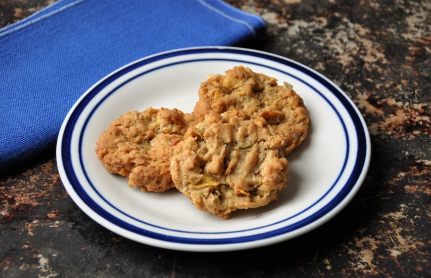 Oatmeal Cornflake Cookies on Plate