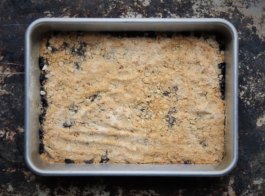 Oatmeal Streusel Blueberry Jam Bars