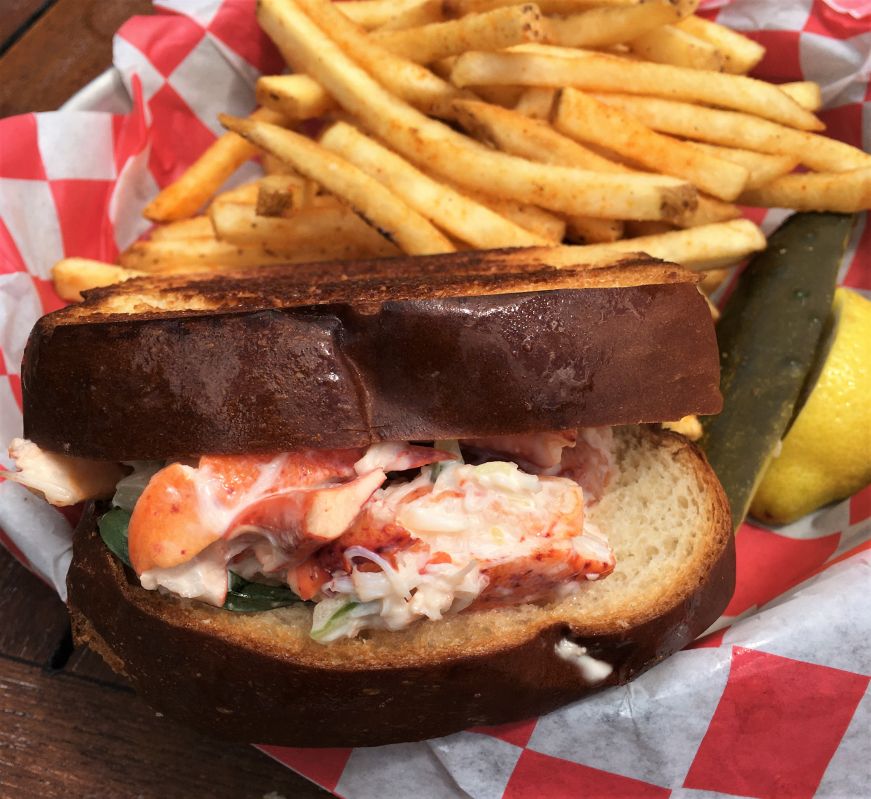 Lobster roll and fries