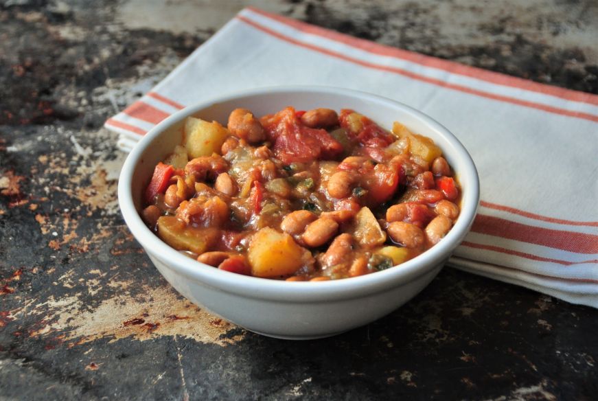 Bowl of Peruvian potato bean stew