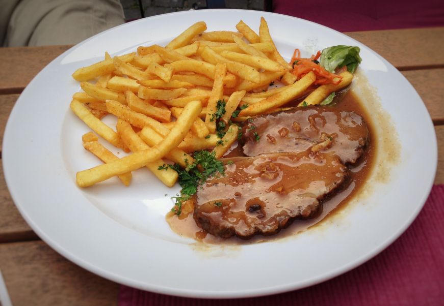 Rheinischer Spiessbraten, Posthof Bacharach Restaurant