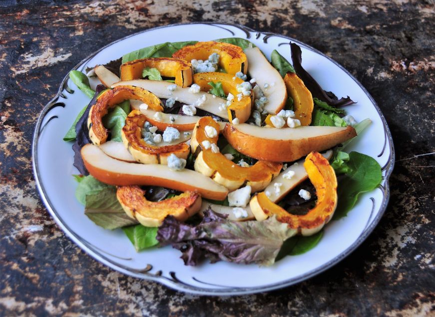 Roasted Squash and Pear Salad with Maple Viniagrette