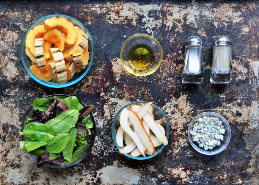 Roasted Squash and Pear Salad Ingredients