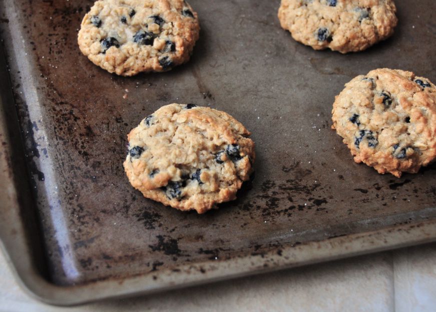 Salted Blueberry Oatmeal Cookies 