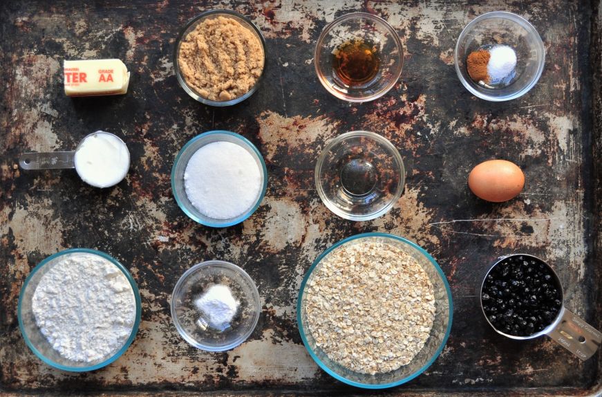 Salted Blueberry Oatmeal Cookies Ingredients