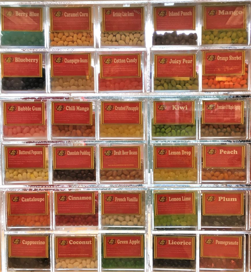 Sample bar at Jelly Belly Visitors Center